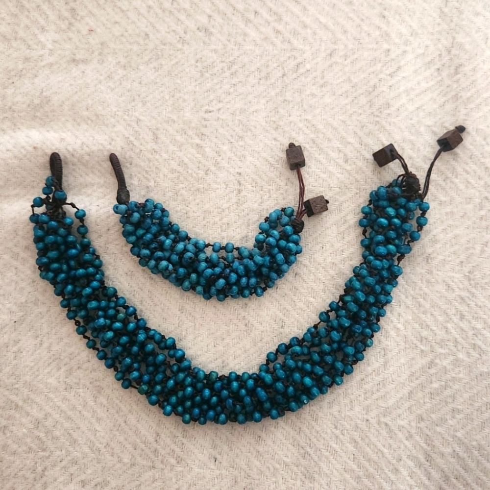 Wood Bead Necklace & Bracelet
